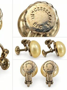 Accessocraft NYC 1970s Vintage Pearl Screwback Earrings
